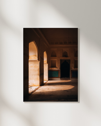 Light and shadow inside a temple in Jaipur, India — fine-art photograph by Kayleigh Groenendijk