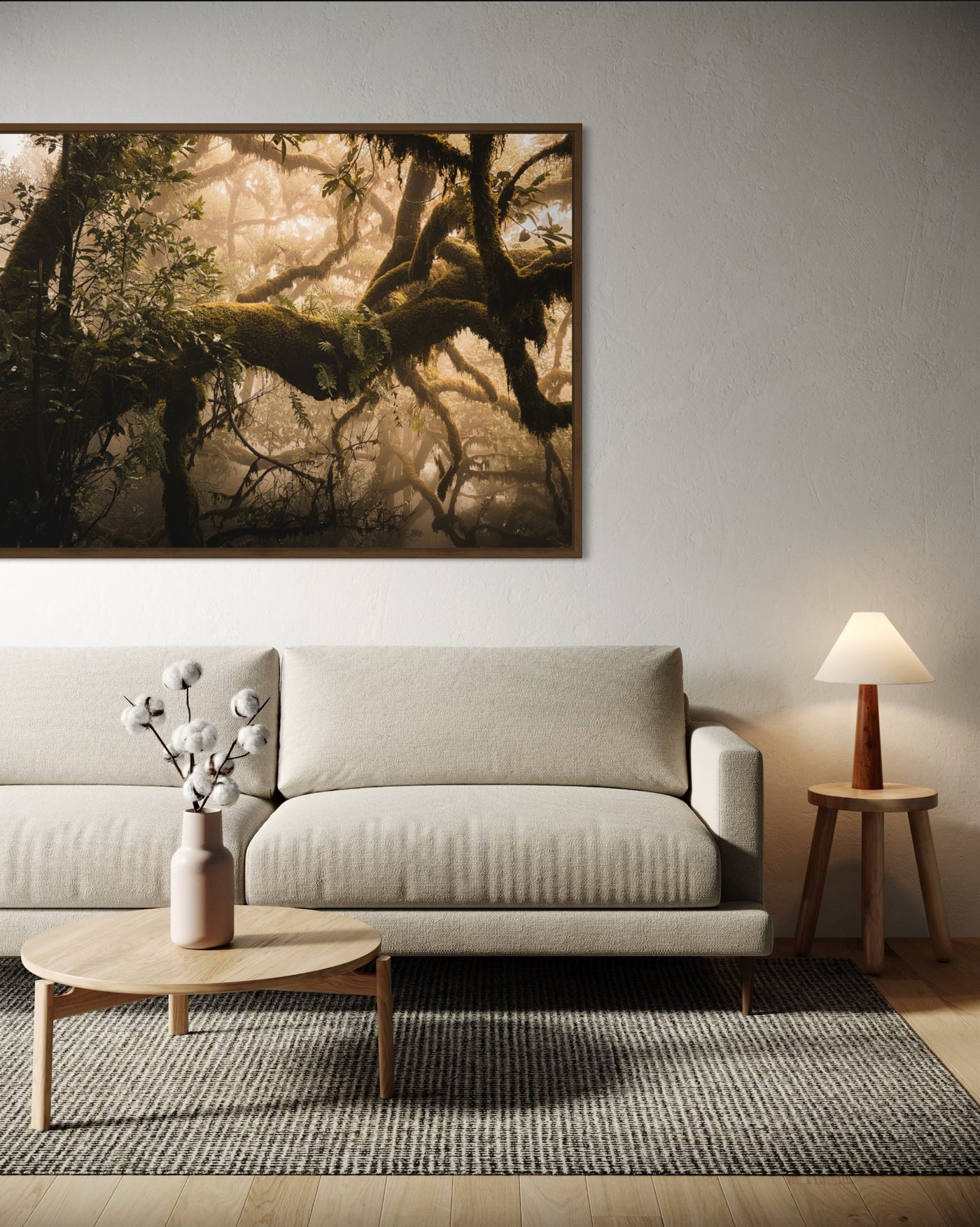 Moss-covered ancient trees in the misty Fanal Forest, Madeira — fine-art photograph by Kayleigh Groenendijk