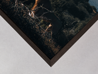 dark brown wooden box frame detail