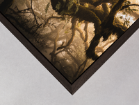 dark brown wooden box frame detail