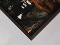 dark brown wooden box frame detail