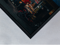 black wooden box frame detail